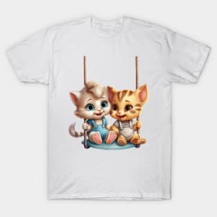 Couple Cat Swinging T-Shirt